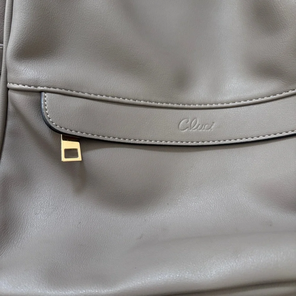 Cluci Gray Backpack Purse Convertible Shoulder‎ Bag Handbag Faux Leather